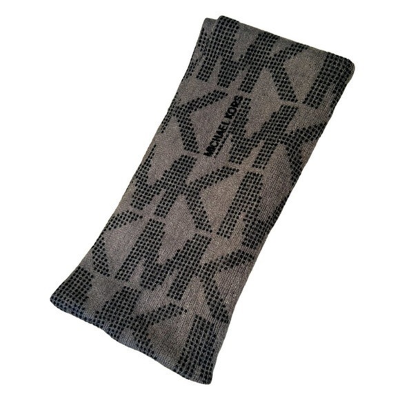 MICHAEL BY MICHAEL KORS BROWN BLACK LOGO INFINITY SCARF WRAP, OS - Picture 1 of 4